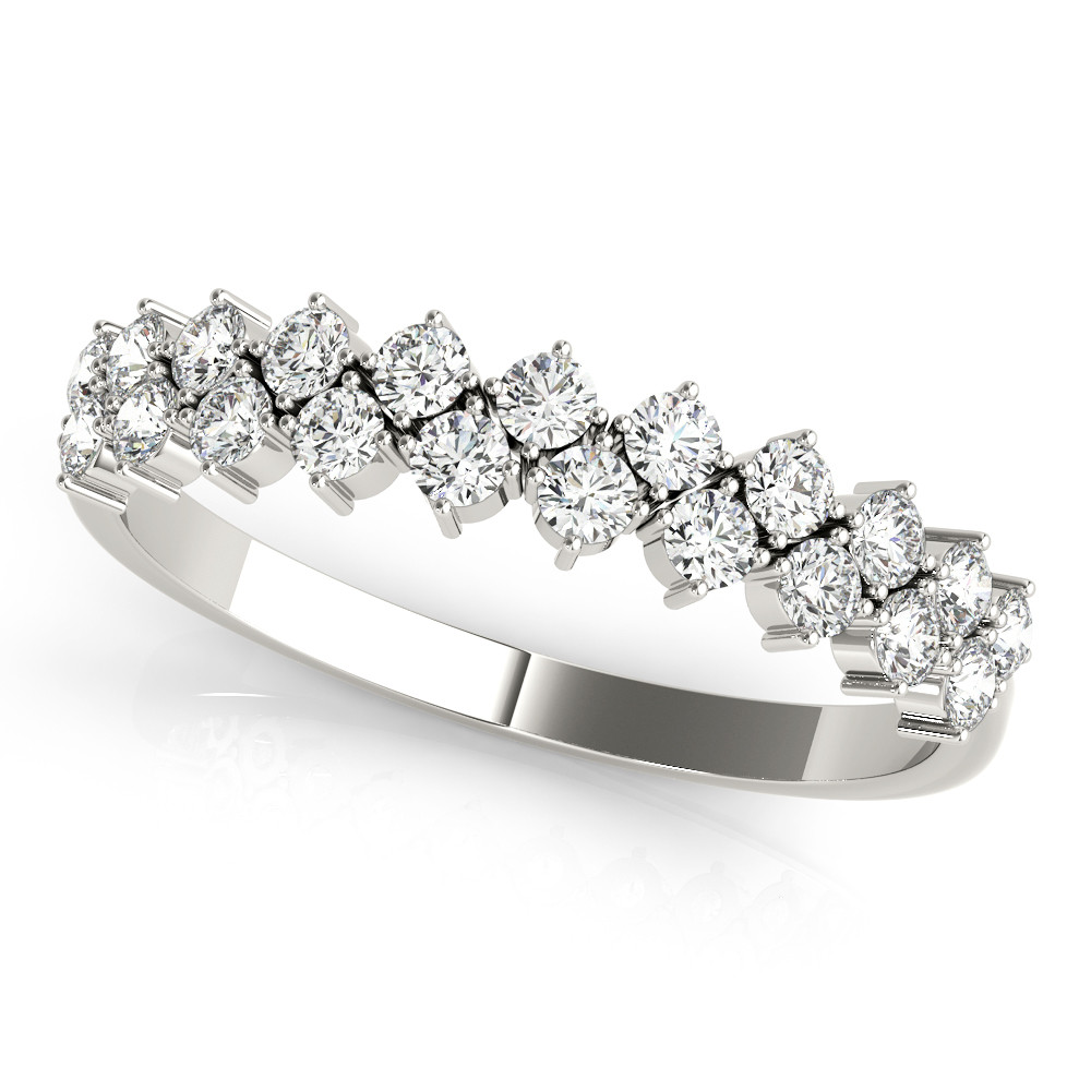 Cody Lab Grown Silver Prong Half Eternity Diamond Ring