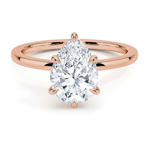 Deliah Lab Grown Diamond Rose Gold 6 Prong  Engagement Ring