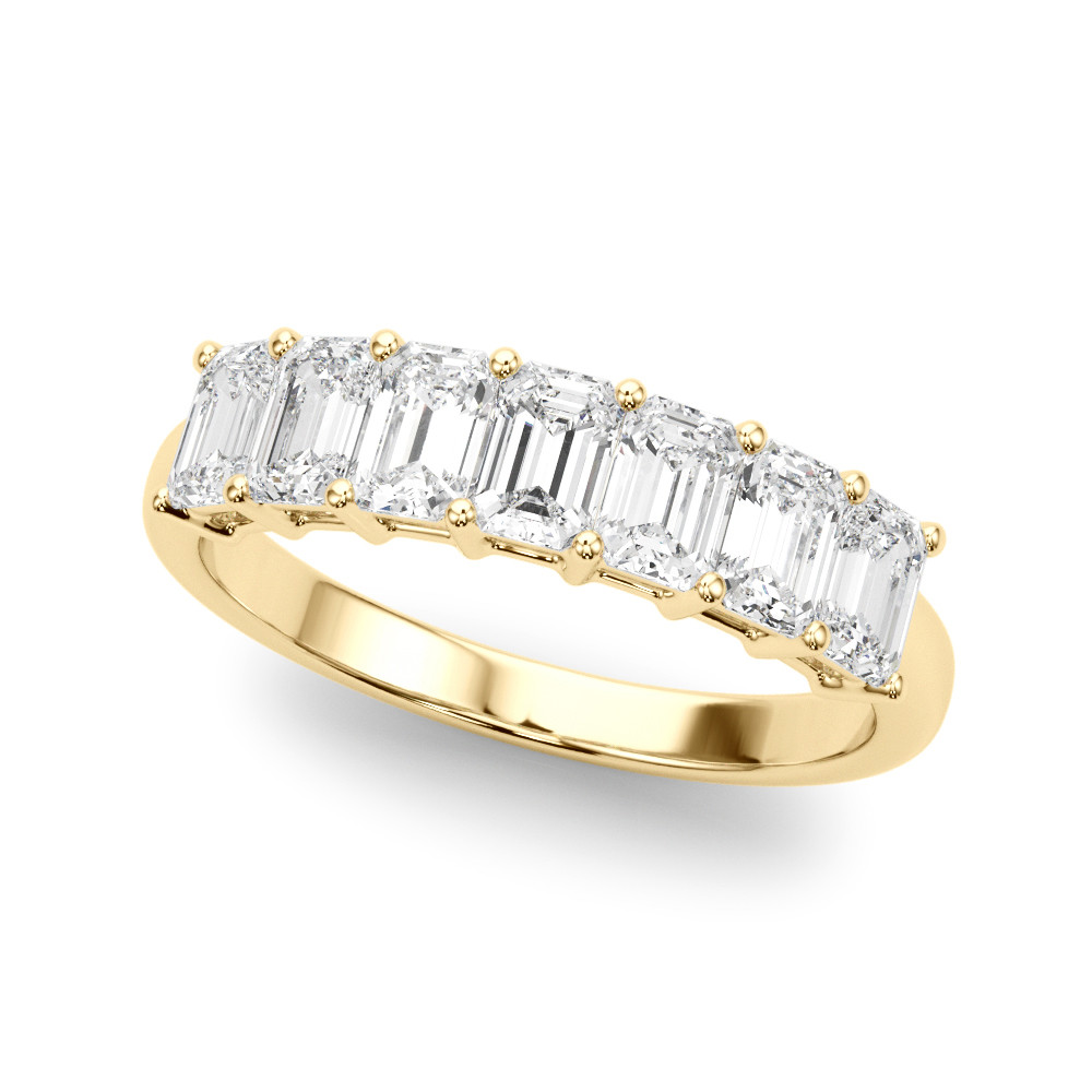 Viola Lab Grown Yellow Gold Prong 7 Stone Diamond Ring