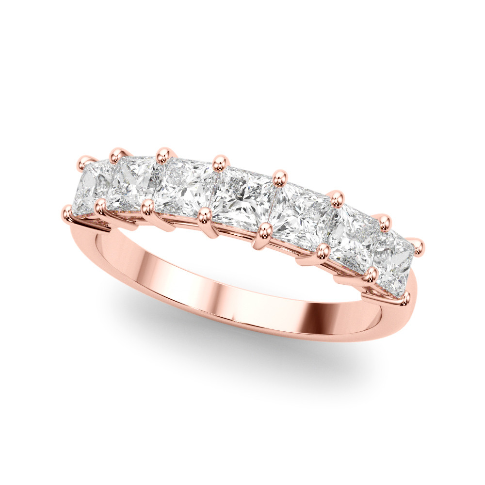 Viola Lab Grown Rose Gold Prong 7 Stone Diamond Ring