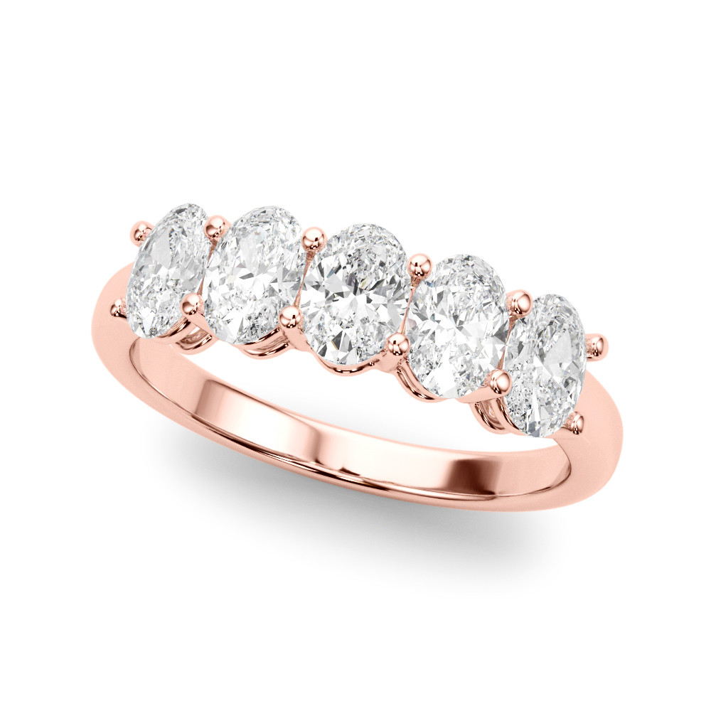 Darcy Lab Grown Rose Gold Prong 5 Stone Diamond Ring