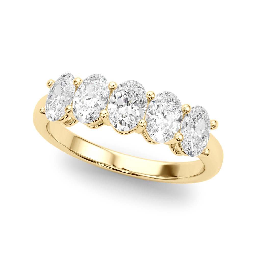 Darcy Lab Grown Yellow Gold Prong 5 Stone Diamond Ring