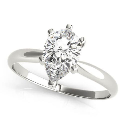 Dalena Natural Diamond 6 Prong Classic Solitaire Engagement Ring