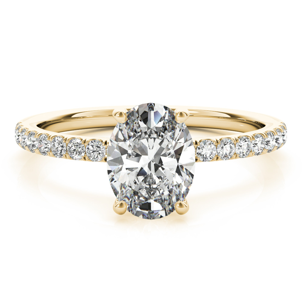 Jenny Lab Grown Yellow Gold Halo Engagement Diamond Ring