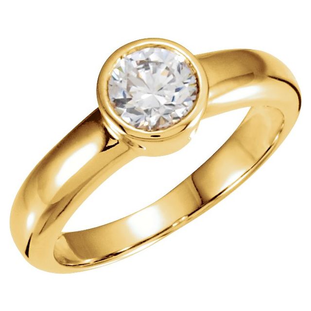 Madalaine Lab Grown Yellow Gold Bezel Solitaire Diamond Ring