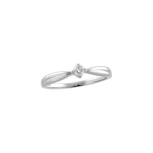 Maizey Lab Grown Silver 4 Prong Solitaire Diamond Ring