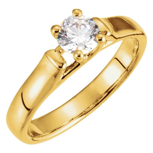 Mailyn Lab Grown Yellow Gold 4 Prong Solitaire Diamond Ring