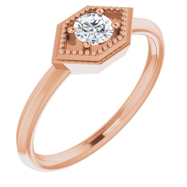 Madelyne Lab Grown Rose Gold 4 Prong Solitaire Diamond Ring