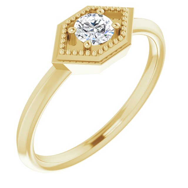 Madelyne Lab Grown Yellow Gold 4 Prong Solitaire Diamond Ring