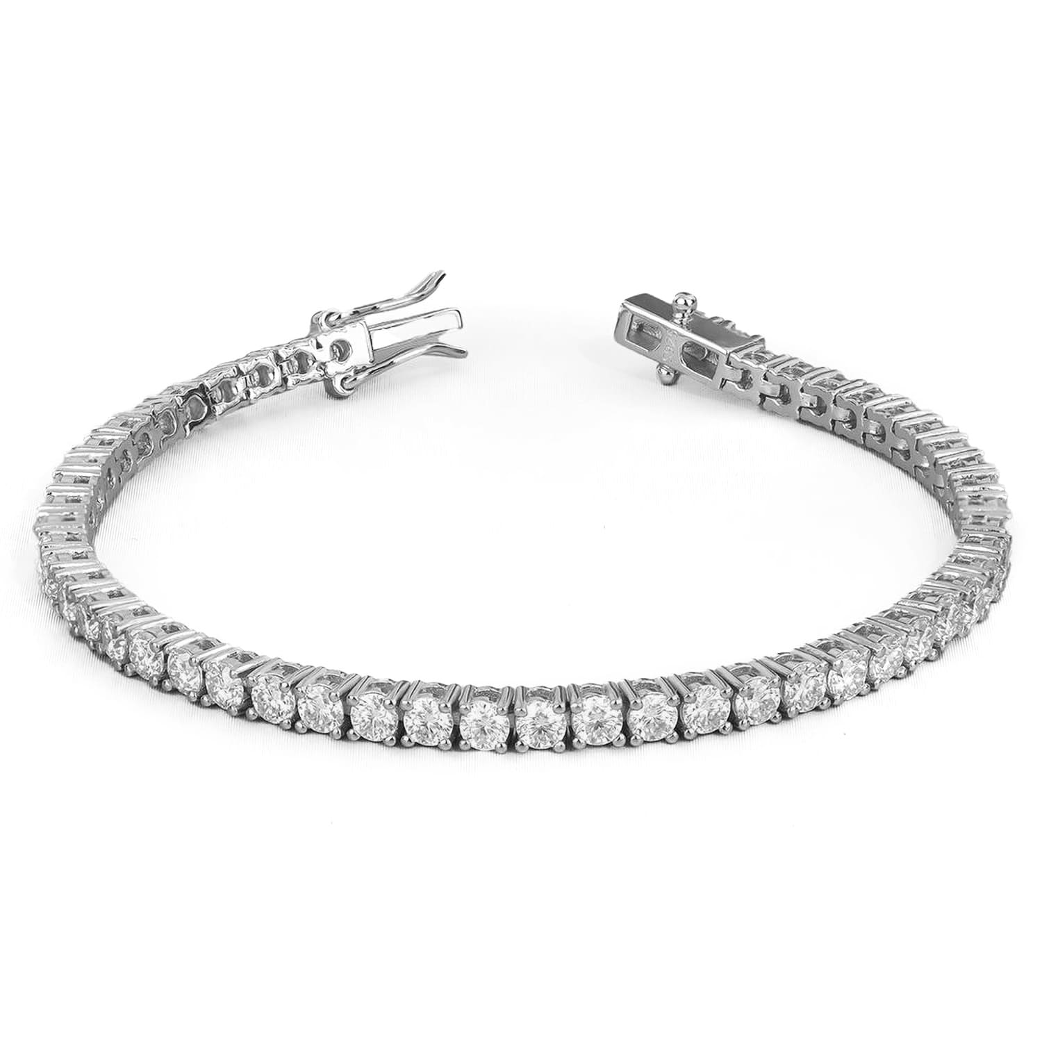 2.25 ct Round Cut Lab Grown Diamond Tennis Bracelet in White Gold