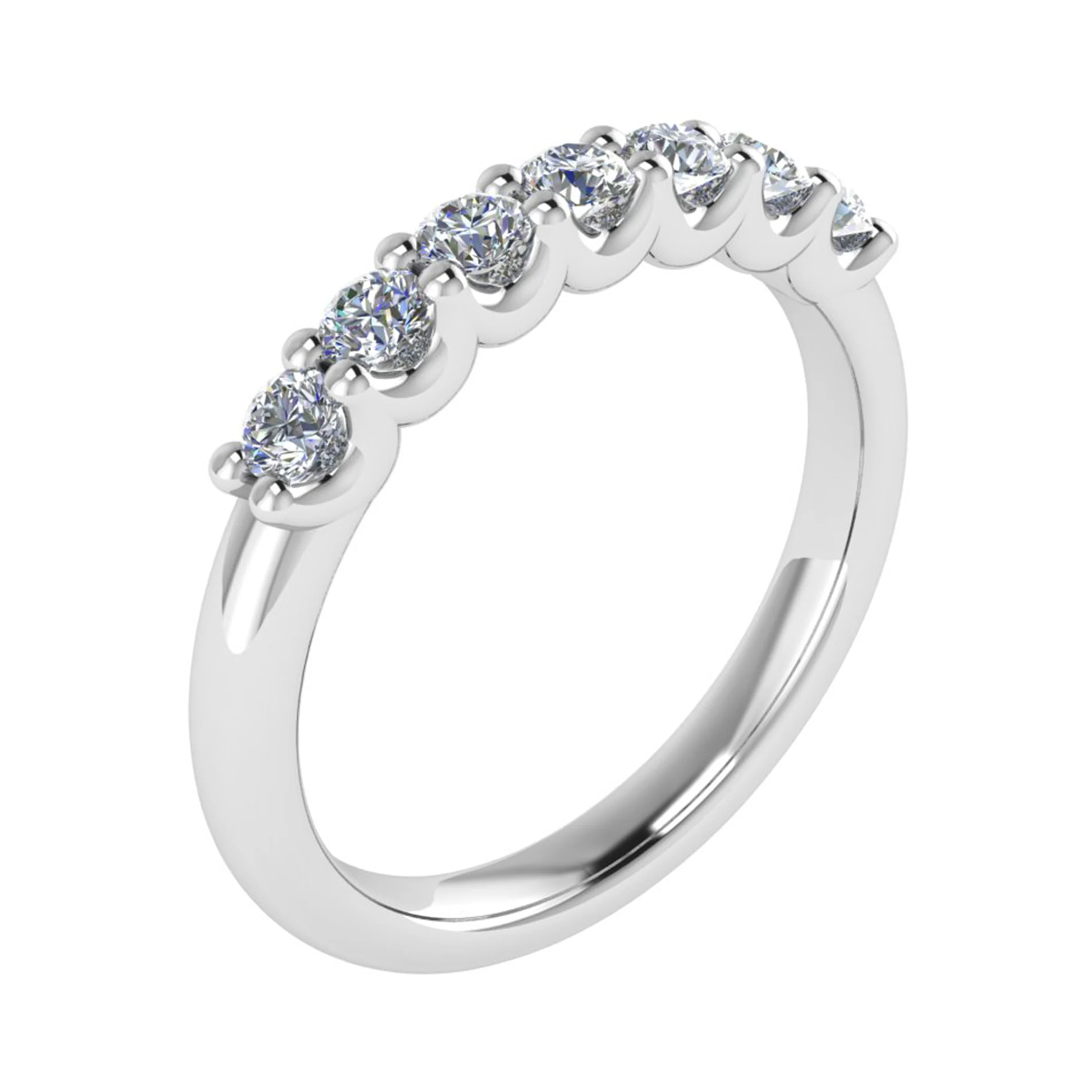 Diota Lab Grown Yellow Gold 4 Prong 7 Stone Diamond Ring