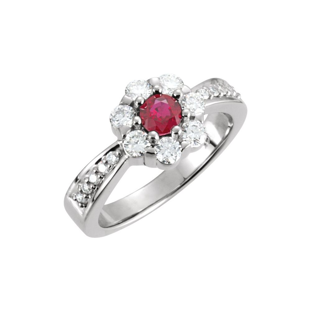 Emmy Lab Grown Ruby Rose Gold 6 Prong 