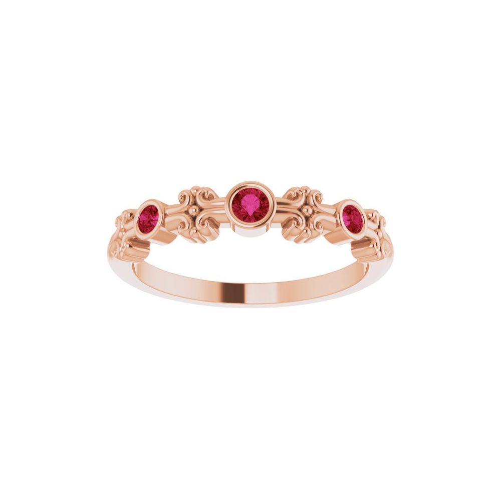 Zury Lab Grown Ruby Rose Gold 