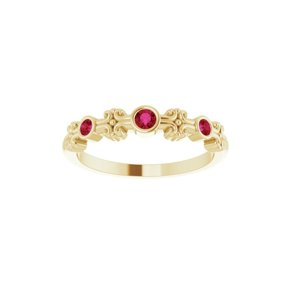 Zury Lab Grown Ruby Yellow Gold 