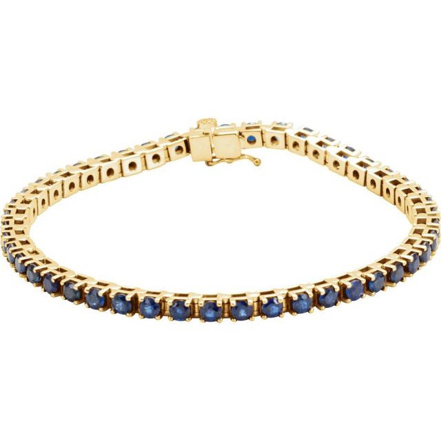 Barzah Blue Rose Gold Sapphire Bracelet