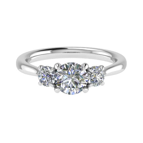 Dyan Lab Grown 4 Prong Trilogy Engagement Diamond Ring