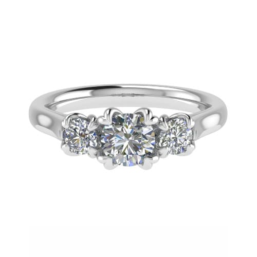 Diondra Lab Grown 4 Prong Trilogy Engagement Diamond Ring