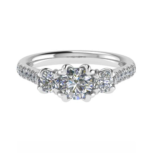 Dorene Lab Grown Double Prong 3 Stone Diamond Ring