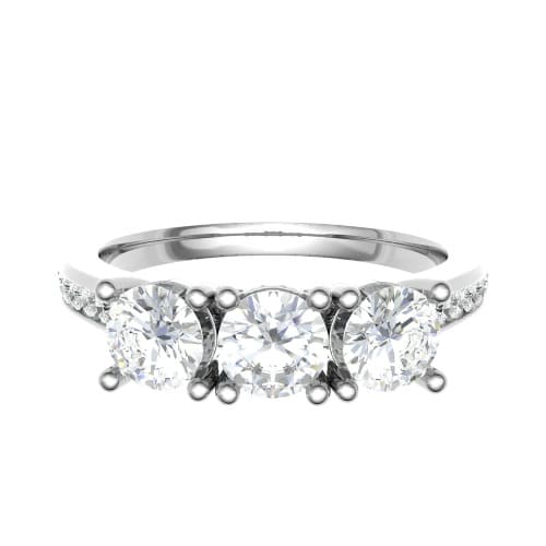 Dagian Lab Grown 4 Prong 3 Stone Diamond Ring
