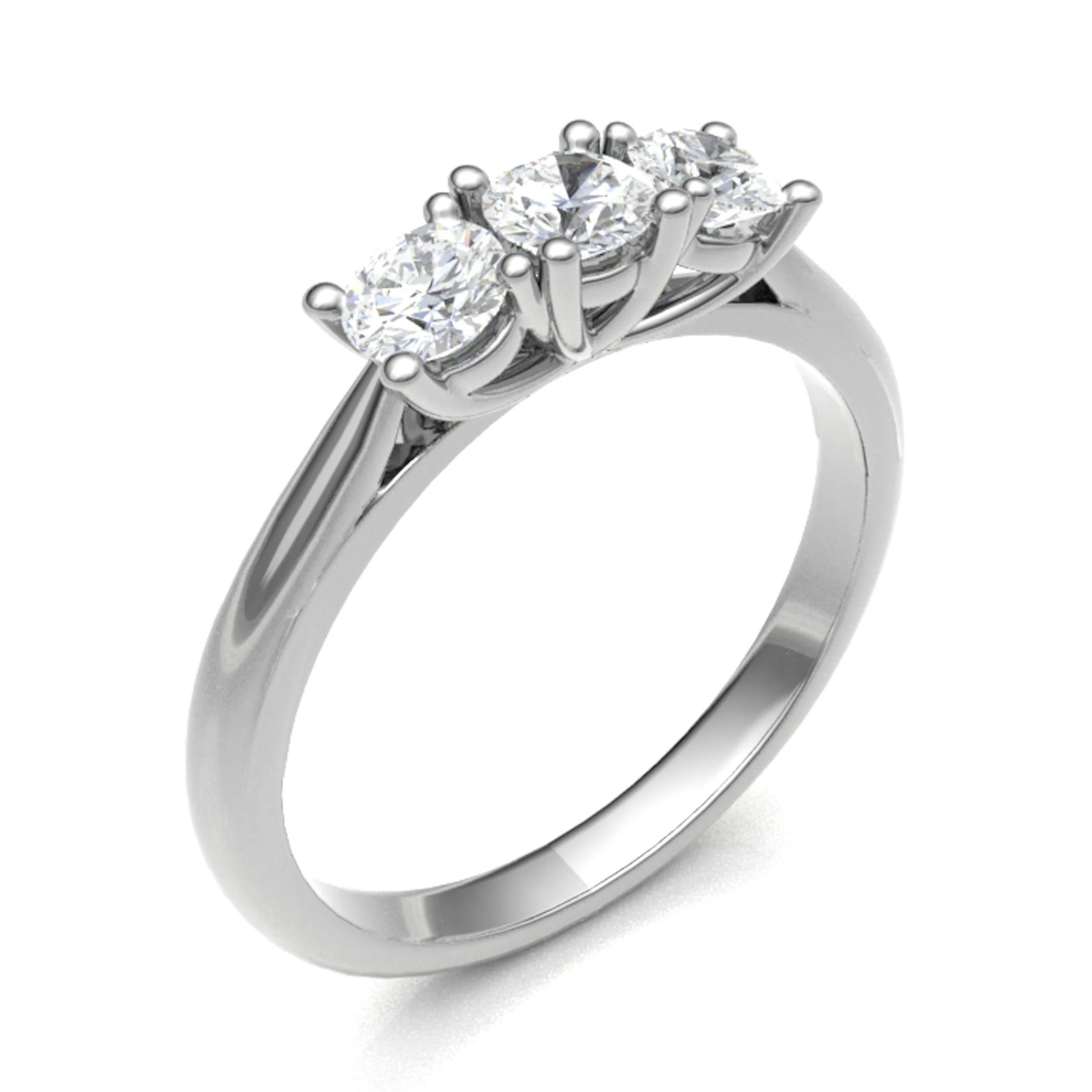 Danise Lab Grown Yellow Gold 4 Prong Trilogy Engagement Diamond Ring