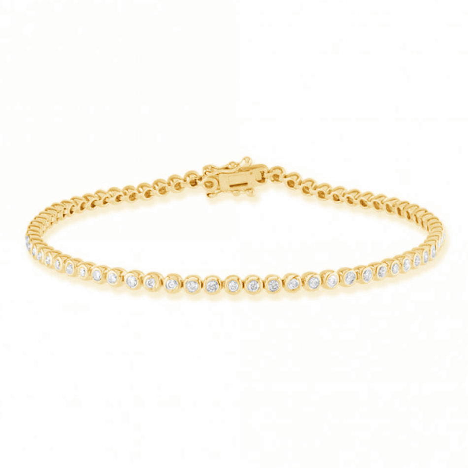 Rayah Natural Diamond Bezel Set Tennis  For Women Bracelet